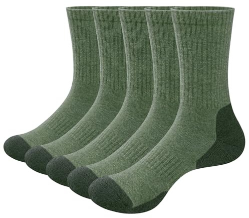 YUEDGE 5 Paires Homme Chaussettes de Sport pour Randonnée Trekking Camping Tennis, Respirantes, Haute Performance (MXL)