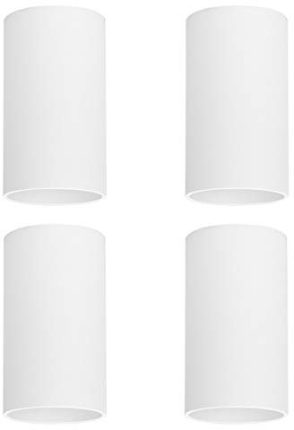 Klighten 4 Pcs Spot Plafond Blanc en Saillie, Douille GU10, Ampoule non Incluse, 56 mm X 100 mm, Plafonnier Rond Spot de Plafond en Aluminium Moderne pour Salon, Cuisine, Couloir