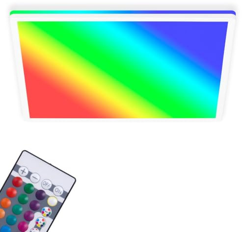 BRILONER Leuchten - LED Panel, Deckenleuchte dimmbar, Deckenlampe, RGB, Farbsteuerung, Backlight, inkl. Fernbedienung, 22 Watt, 2.700 Lumen, 4.000 Kelvin, Weiß, 420x420x28mm (DxH)