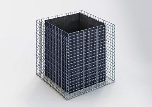 Gabiona - Gabionen Hochbeet HxBxT: 100x100x100 cm - Eckiger Gabionenkorb als Beet für den Garten - Maschenweite 5x5 cm