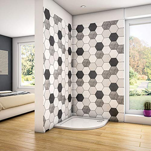 Piatto Doccia Bianco Lucido Semicircolare 80x80cm Pietra Gel Coat Slim 3cm | Antiscivolo, Antibatterico,Piletta e Tubo inclusi