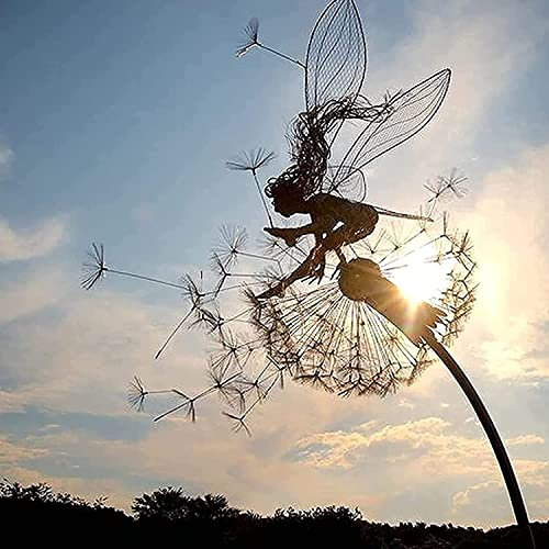 Independence Station Flower Fairy Elf Löwenzahn Löwenzahn Elf Skulptur Garten Metallhandwerk
