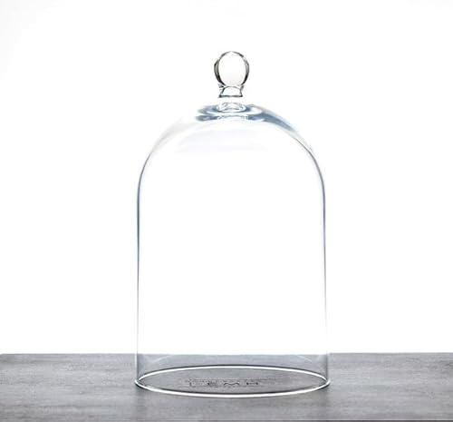 EMH Campana in vetro fatta a mano con pomello, altezza: 21 cm x profondità: 12,5 cm