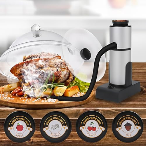 MIAOLLUN Smoke Gun for Cooking, Smoking Gun Food Smoker, Smoke Gun for Cocktails, Cocktail Smoker with Four Flavors of Wood Chips And Accessories,Cold Smoke for Foods And Drinks