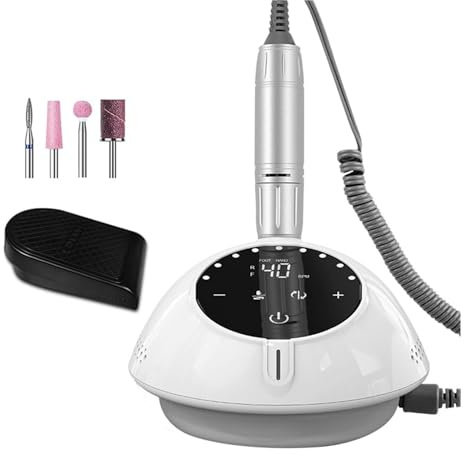 Trapano Per Unghie, 40000 RPM Fresa for unghie con display HD Macchina for manicure Nuovo aggiornamento Lima for unghie elettrica con strumenti for salone di arte del chiodo della taglierina Guardiano