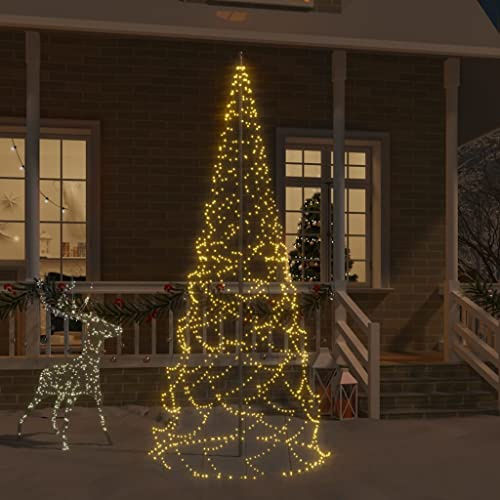 Home outdoor OthersChristmas Tree on Flagpole Warm White 500 LEDs 300 cm