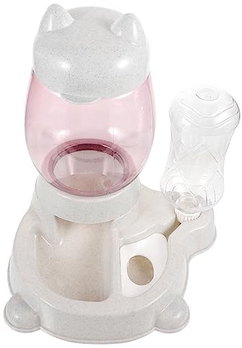 BESPORTBLE Distributeur De Nourriture Automatique pour Animaux De Compagnie Multifonction, Récipient Alimentaire en Plastique Gris, Capacité Grosse, Usage Intérieur pour Chats Et Chiens
