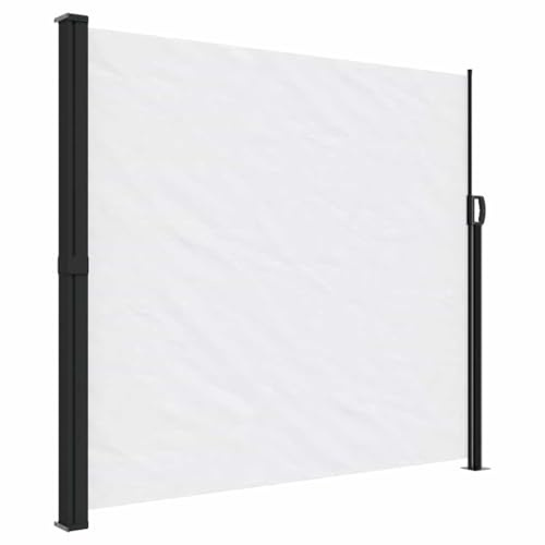 vidaXL Infällbar sidomarkis vit 180x600 cm