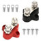 NIYATA 2 Unidades Barra Colectora 12V/24V M8, Distribuidor de Corriente Doble Terminal, Busbar M8 para Coche, Camión y Barco (Rojo & Negro)