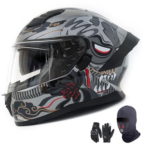 Modularer Helm Motorradhelm Herren Damen Klapphelm Jethelm mit Kinnschutz Integralhelm Scooter Roller Helm Helm Motorrad mit ECE DOT Zertifizierung 3,XL61-62CM