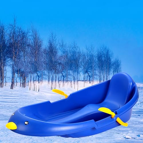 Thickened Wear-Resistant Sled, Winter Sled, Children's Snowboard Sled, Plastic Sled, Adult Sled with Backrest