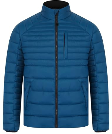 Tokyo Laundry Men's Ector Multi Zip Pocket Funnel Neck Quilted Puffer Jacket