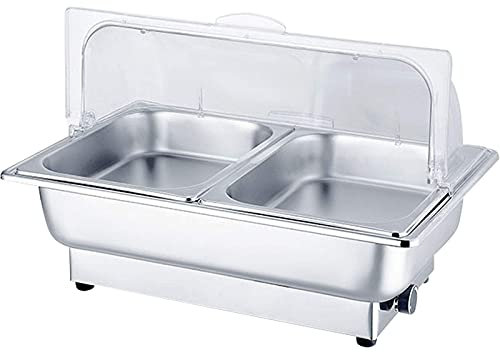 Chafing Dish de 9L, Servidores y Calentadores de Buffet de Acero Inoxidable Chafing Dish con Tapa de PC, Calentador de Alimentos eléctrico para Buffet, Banquete, Ideal para Mantener la Comida