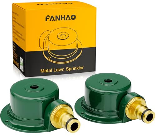 FANHAO 2 Pezzi Irrigatori Automatici da Giardino in Metallo, Sistema di Irrigazione del Prato, Copertura da Piccola a Media area a 360 Gradi per l'irrigazione di Prati, Patio e Giardino