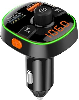 Adaptateur Bluetooth pour Voiture Transmetteur Bluetooth pour Voiture Lecteur MP3 pour Voiture Charge Rapide BC52 Adaptateur Bluetooth