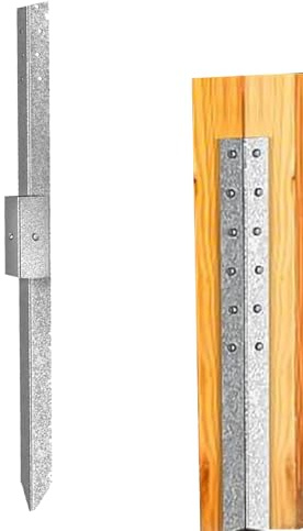 Estacas de valla de acero, anclajes de suelo, estacas de valla resistentes, kit de reparación de postes de valla, estaca de tierra para inclinación, estaca de reparación gruesa, accesorios de