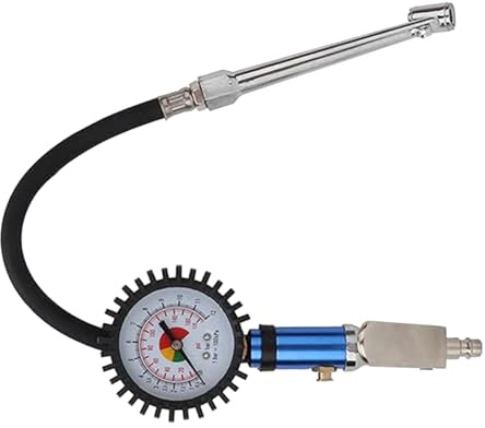Crumye Reifenfüller mit Manometer 0-12bar, Präziser Reifendruckmesser