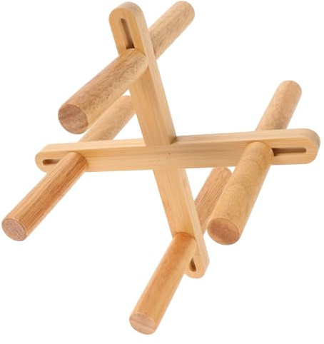 SUPVOX Retractable Flower Stand Bamboo Plant Pot Riser Adjustable Wooden Display Rack for Indoor Outdoor Use Decorative Flower Pot Stand