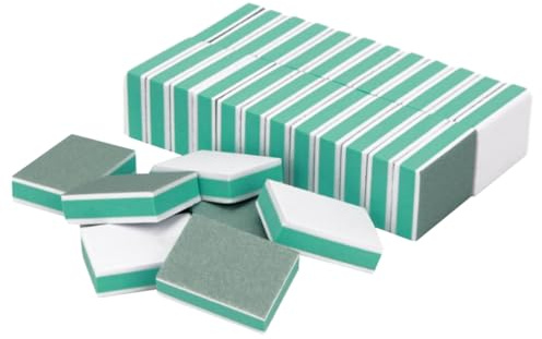50 Pièces Bloc Polissoir Ongles, Mini Buffer Carré Éponge Lime à Ongles, Nail Buffer Polissoir Peau de Chamois, Professionnelle Double Fac Bloc Nail, pour Salons de Manucure, Le DIY Art à La Maison