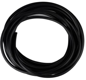 NFEKLFI Aquarium Schlauch Länge 5,0 m, 4 x 6, mm, Aquarium-Luftpumpenschlauch, bunter Silikonschlauch, Aquarium-Sauerstoffpumpe, Flexibler Schlauch, transparenter(Black)