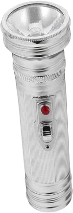 KOMBIUDA Lampe Torche Vintage en Fer Argenté des Années 80, Portable et Polyvalente, Design Rétro Classique, Activités de Plein Air Randonnée Plusieurs Styles