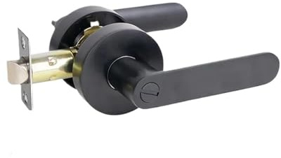 Genérico Manilla Interior Con Cerradura, Pomo De Baño Negro, Silenciosa Palanca Privacidad, Cerraduras Sin Llave For Dormitorio, Habitación, Hogar