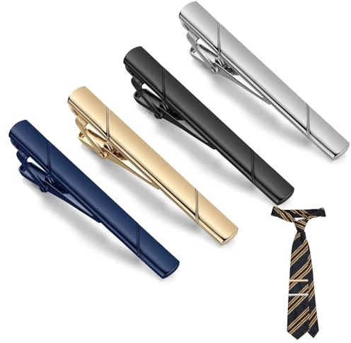 4 Stück Krawattennadel,Krawattenklammer,Krawattennadeln Für Herren | Krawattennadel Silber,Krawattennadel Feuerwehr,Herren Krawattennadel,Klassischer Business-Stil,Für Valentinstag,Meeting