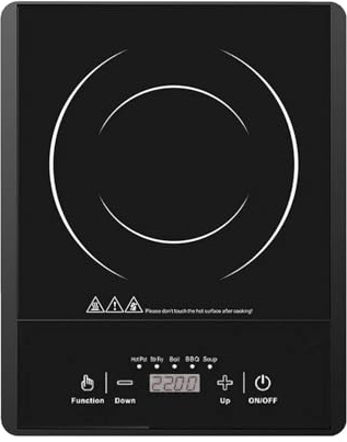 Induction Hob Cooker 2200W, Portable Electric Hob with Hot Plate | Electric Induction Cooker with Touch Controls Portable Stove (Single Black)