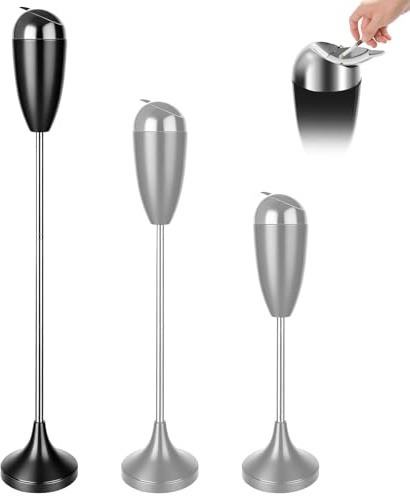 Trendecor Einstellbarer Standaschenbecher Edelstahl, 53.5-86 cm Standaschenbecher für Draußen Groß mit Deckel für Garten Restaurants Hotels Innen und Außenbereich Raucherbereiche