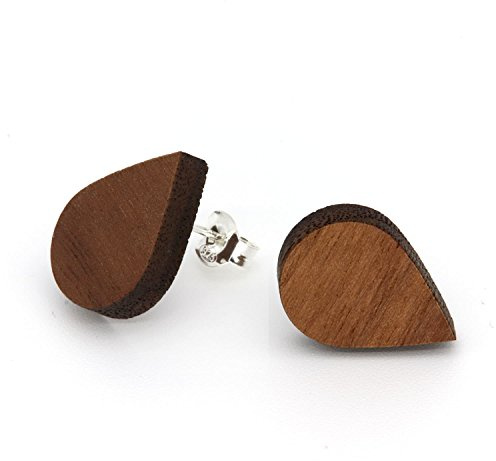 NaturSchatulle Holzohrringe Formen Nussbaum I Ohrstecker Holz 925 Sterling Silber Holzschmuck Ohrringe Damen I Ohrschmuck