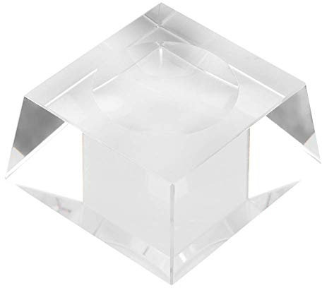 3D Kristallkugel Klar 8cm Kristallkugel Transparente Galaxien Kugel Klare Lensball Fotokugel für Fotografie Home Office Decor Geschenke Meditation Dekoration(Clear Base)