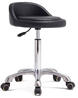 Grace & Grace Professioneller Gilder Serie mit Rückenlehne, bequemer Sitz, drehbar, pneumatisch, verstellbar, strapazierfähig, für Geschäfte, Salon, Büro und Zuhause (extra großer Sitz, schwarz)