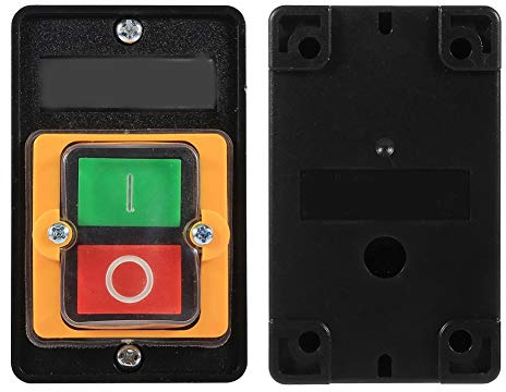 interruttore per macchine utensili Qiilu Interruttore a pulsanti on off a prova d'acqua Accessori per macchine utensili 10A 380V