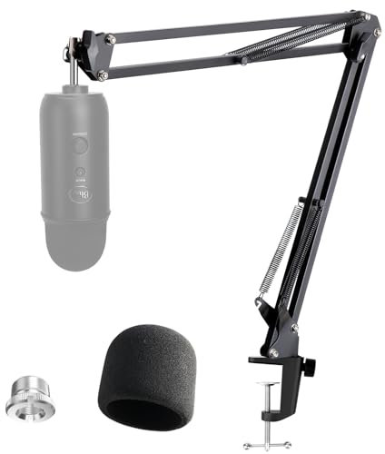 YOUSHARES Blue Yeti Mikrofon Arm, Blue Yeti Mikrofonständer mit Popschutz, Mikrofonarm mit Windschutz für Blue Yeti, Blue Yeti Pro, Blue Yeti X Mic