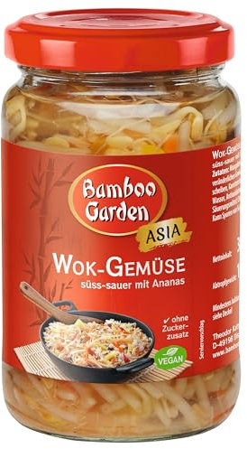 Bamboo Garden Wok-Gemüse, süß-sauer, 330 g, Abtropfgewicht 180 g (Verpackungsdesign kann abweichen)