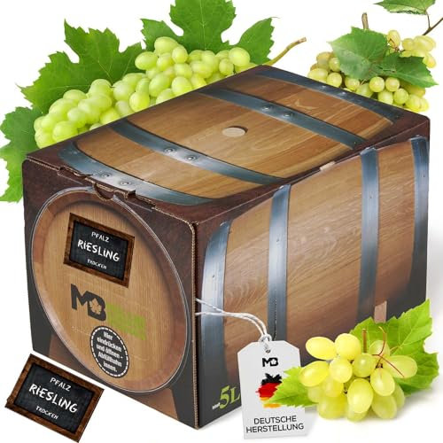 Weinhaus Müller Bornheim 5L Bag in Box Riesling trocken 2024 - Qualitäts-Weißwein trocken aus der Pfalz, Anzahl:1 Bag in Box, Geschmack:trocken, Rebsorten:Riesling, Größe:5 L