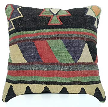 kelim kissenbezug 45x45 cm handgefertigt kelim teppich kopfkissen dekorative kissenhülle dekokissen sofakissen zierkissen code A387