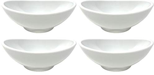 Juego de 4 cuencos para salsas (melamina, tamaño pequeño, tamaño pequeño), color blanco
