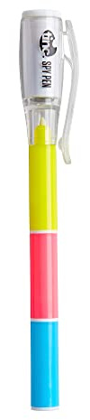 Tinc Invisible Ink Spy Pen | UV Light | Kids Party Bag Filler | Magic Marker for Secret Messages, Multi, One size