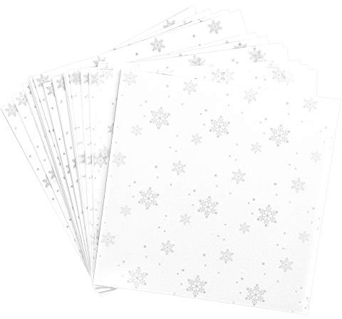 Ideen mit Herz Transparentpapier | 100 Blatt | Premium-Qualität | 110 g/qm | bedruckt | ideales Faltpapier zum Sterne basteln | transparentes Bastelpapier (Eiskristalle | weiß & silber, 15 x 15 cm)