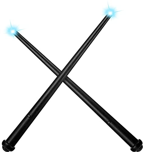 Gejoy 2 Piece Magic Light up Wand for Kids with Sound Lights, Wizard Witch Fairy Cosplay Toy Halloween Birthday Gift(Black)