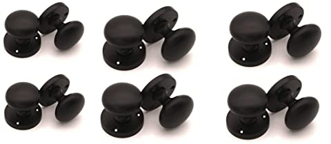 Haven Heritage ® Internal Round Sprung Mortise Door Knob in Matt Black - Rose Diameter Approx 56mm 6 x Pair