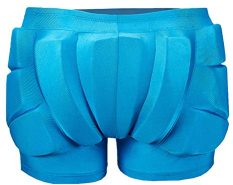 KENANLAN - Almohadillas protectoras de cadera para niños, protección 3D, pantalones cortos acolchados EVA, protección contra golpes, equipo de protección, skateboard, snowboard, patinaje (azul claro)