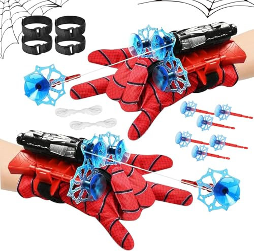 LIDEYE Set di 2 Launcher Glove, Guanti Launcher per Giochi, Glove Spara Ragnatele, Cosplay Giocattoli da Polso Set