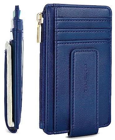 nuoku Geldbörse Herren Klein mit Magnetischer Geldklammer, Portmonee Herren Slim mit Münzfach & RFID-Schutz, Mini Kartenetui Herren mit ID-Fenster