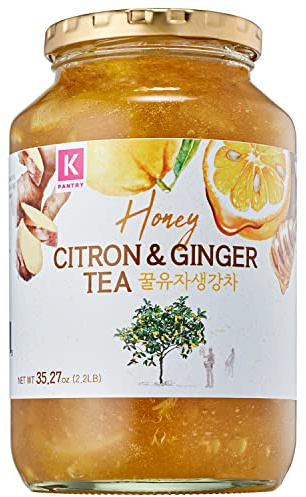 KPANTRY Korean Yuja Tea (Honey Citron & Ginger) – Yuzu Marmalade Concentrate with Real Citrus Slices, Caffeine-Free – Hot/Iced Tea, Spread & Smoothie Mix – 35.27 oz (1kg)