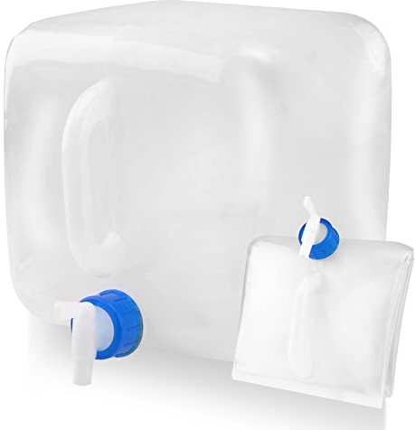 TSLBW 10L Contenedor de Agua Plegable con Grifo Bidón de Agua Plegable de Gran Capacidad Plegable Agua Potable Depósito portátil asa Cubo LDPE Cuadrado Bidón Plegable por Exterior Cámping Senderismo