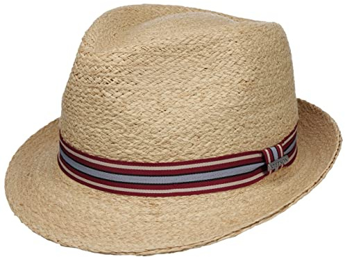 Stetson Terlaco Trilby Raffiahut Naturfarbener Hut 100% Stroh UV-Schutz 40 Damen Herren Frühjahr Sommer Natur XL (60-61 cm)