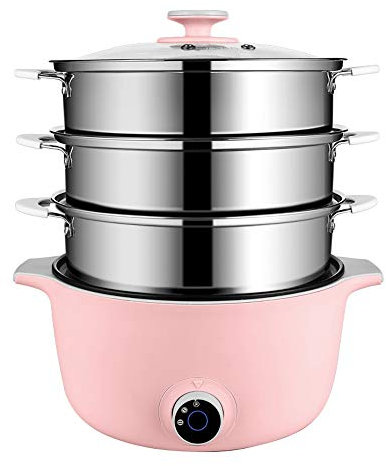 OQHAIR Vaporera eléctrica para el hogar, Olla Caliente de Gran Capacidad, vaporera eléctrica de Acero Inoxidable para Alimentos, Olla Caliente