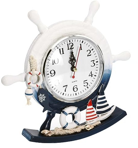 Garneck Tischuhr Aus Holz Im Mediterranen Stil – Große Wanduhr Für Das Wohnzimmer Minimalistisches Tischdekor Stummes Schweigen Für Das Büro